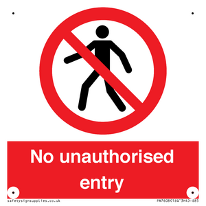 No unauthorised entry